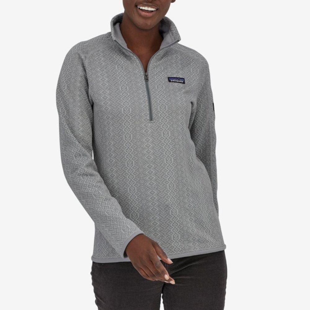 Patagonia Women's Better Sweater 1/4-Zip Fleece Frozen Jacquard Salt Grey